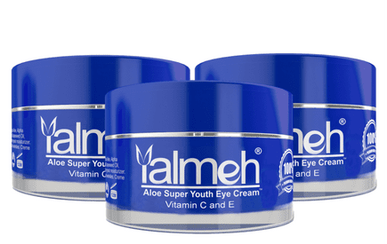 yalmeh naturals vegan super youth eye cream to reduce dark circles, eye bags, fine lines and wrinkles around the eyes.